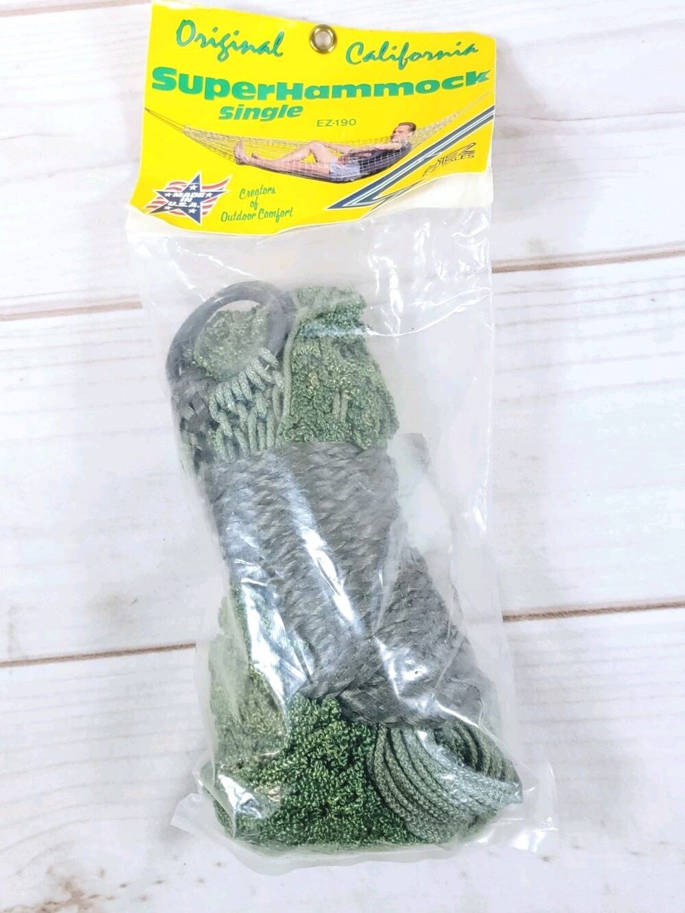 Vintage Original California Green Super Single Hammock EZ-190 Made in USA NEW